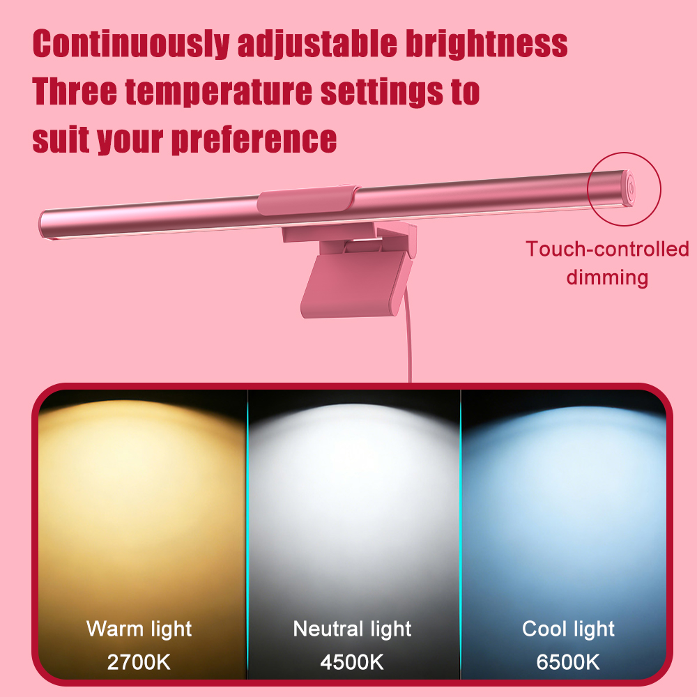 Desk Setup Home - Barra de Luz LED Rosa para