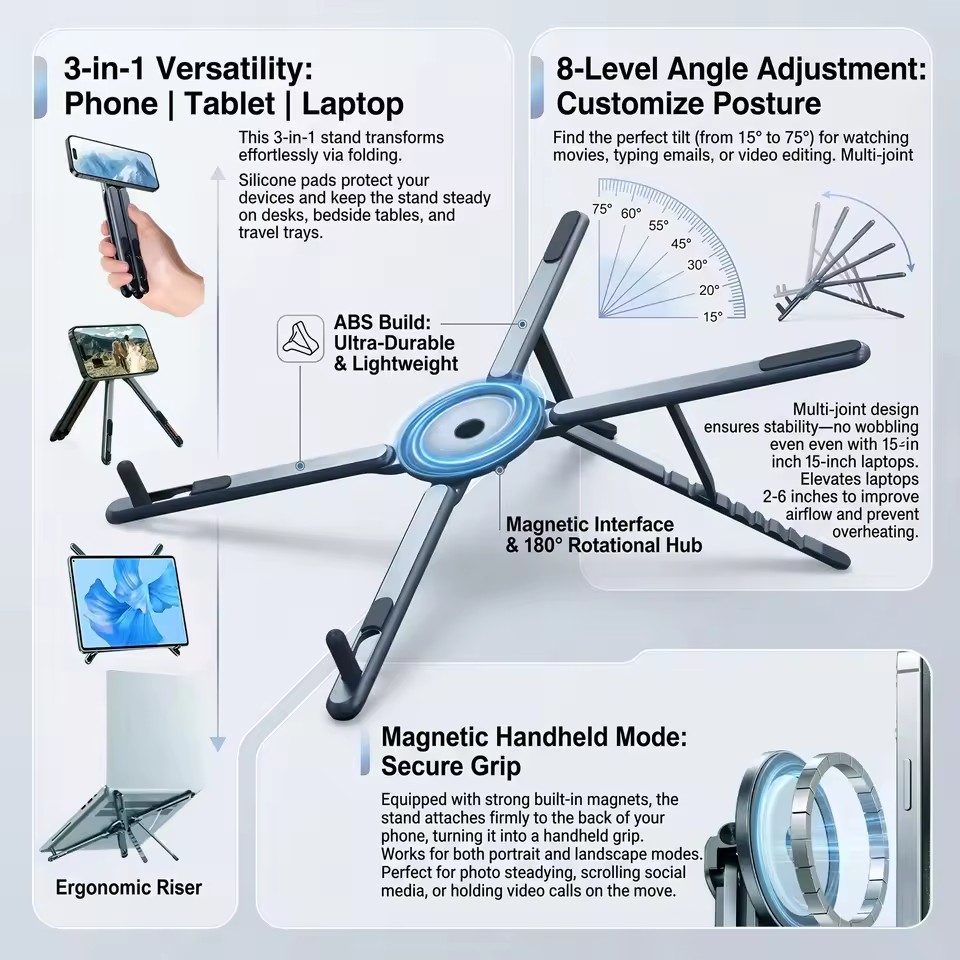 Desk Setup At Home - Soporte Magnético Portátil para Teléfono y
