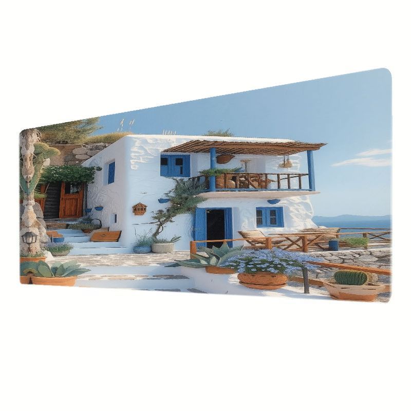 Desk Setup With Plants - Alfombrilla de ratón Mediterranean Mouse Pad