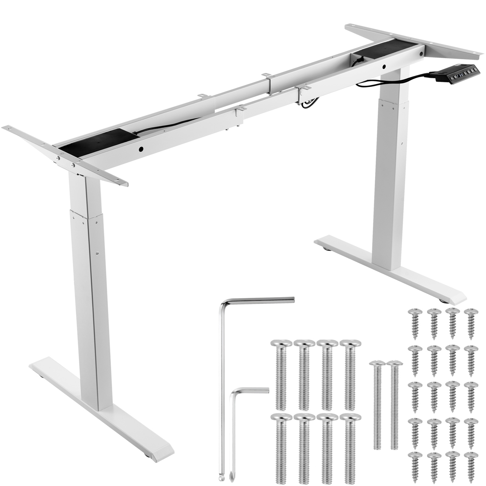 Desk Setup White - SucceBuy Marco de escritorio de pie,