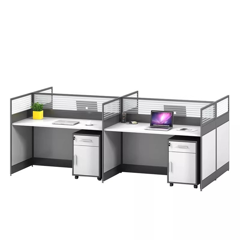 Desk Setup L Shaped - Escritorio de Oficina Blanco para 2,