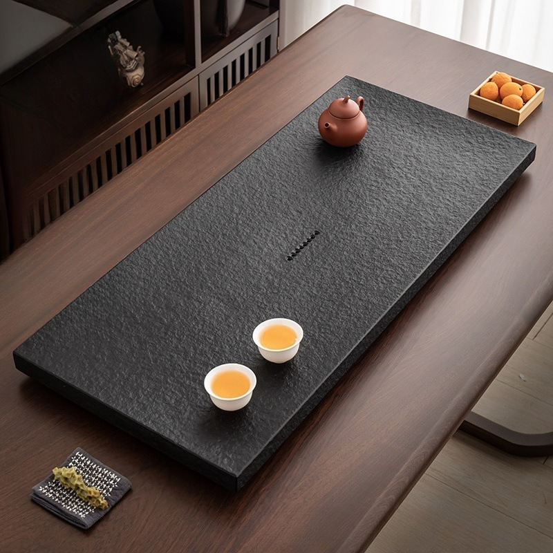 Desk Setup At Home - Bandeja de Té de Piedra Negra