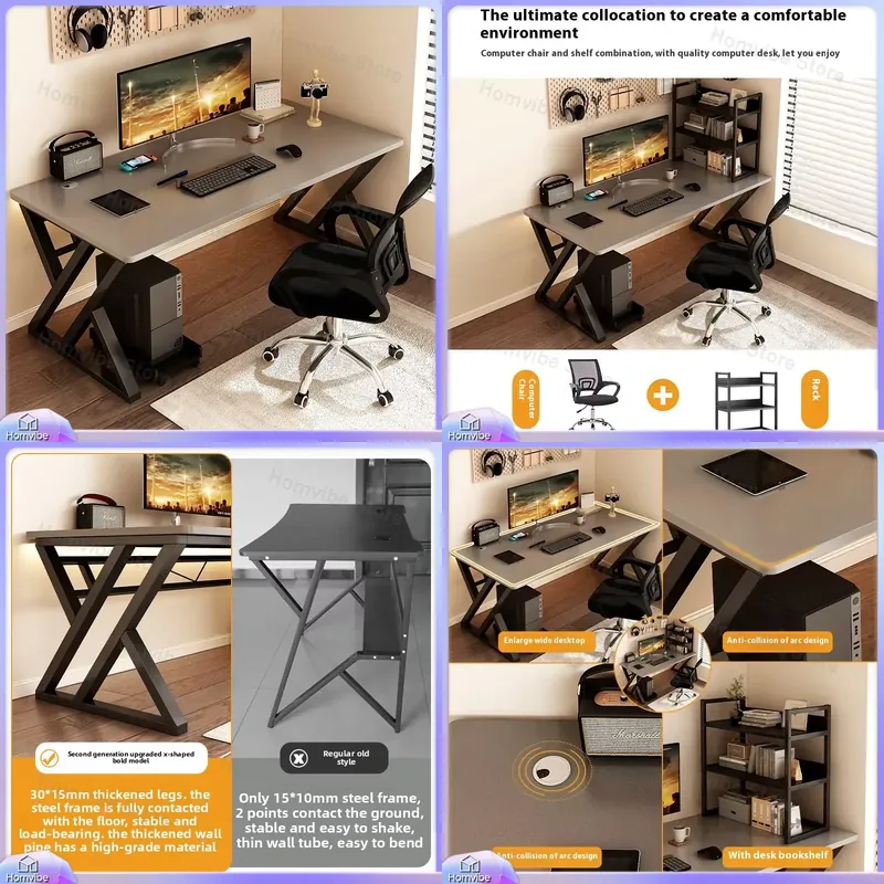 Desk Setup L Shaped - Escritorio de Computadora Moderno de Madera