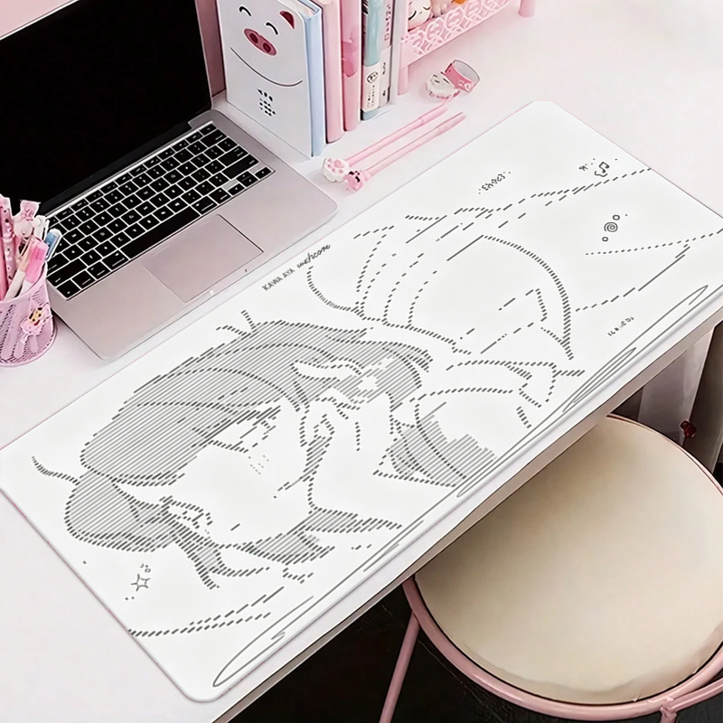 Desk Setup Cute - Alfombrilla de Ratón de Cuero con