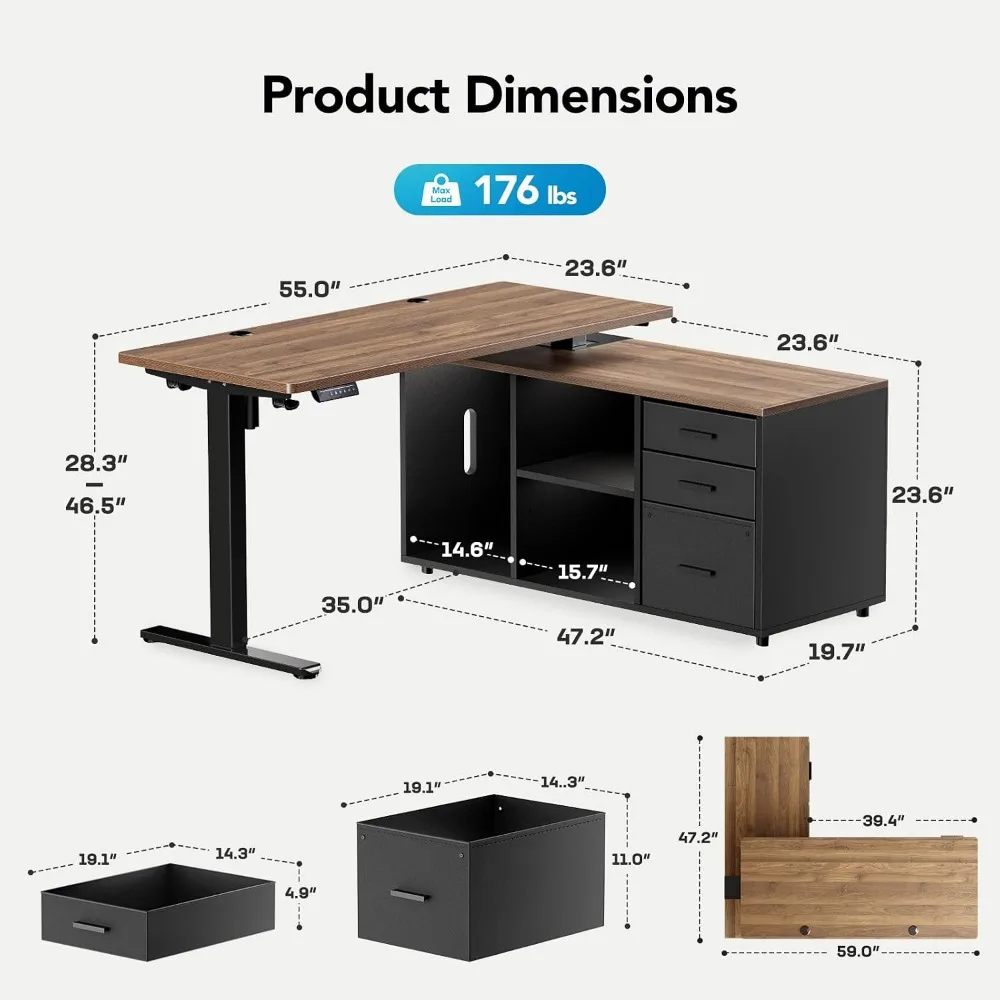 Escritorio en Forma de L HUANU - Desk Setup L Shaped reseña y precio