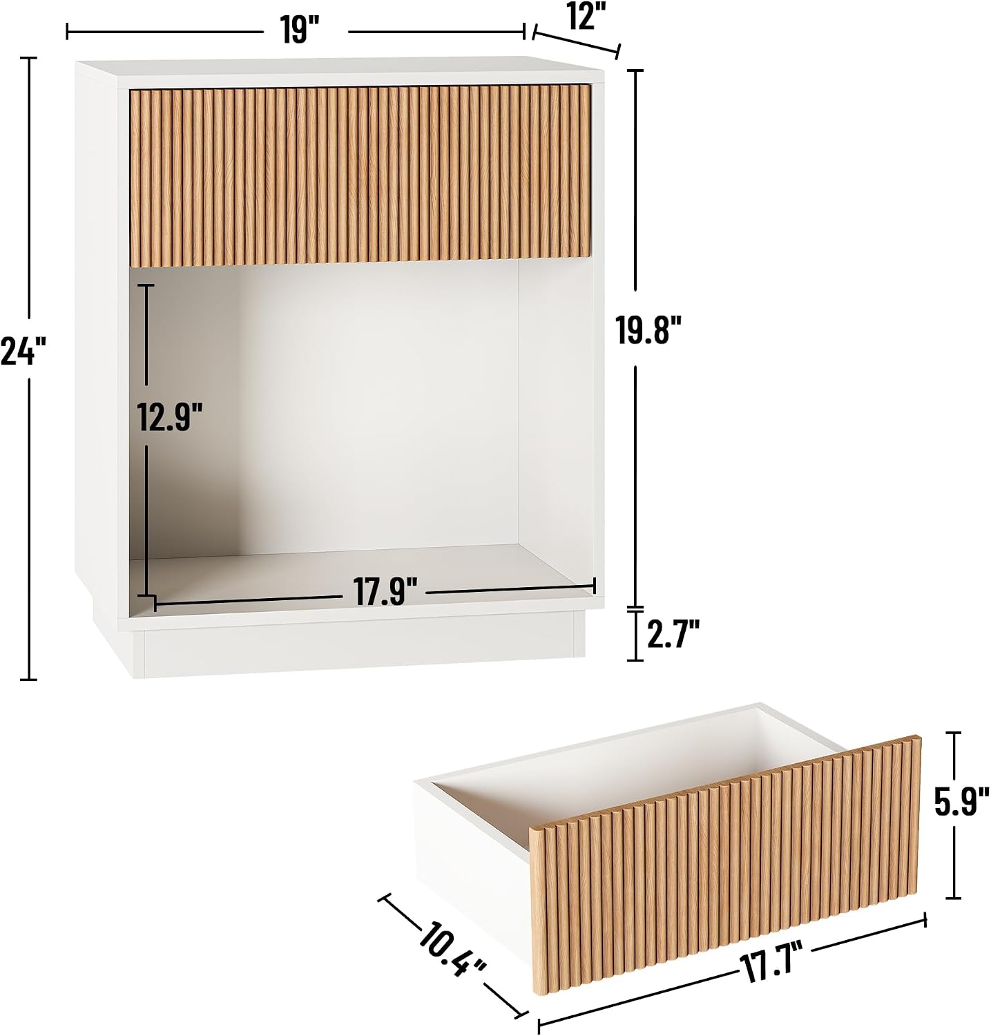 Juego de 2 mesitas de noche ac - Desk Setup White reseña y precio