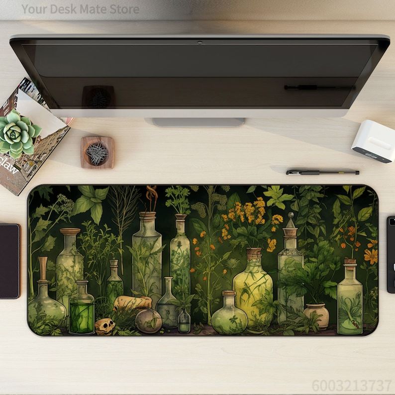 Alfombrilla de escritorio verd - Desk Setup With Plants reseña y precio