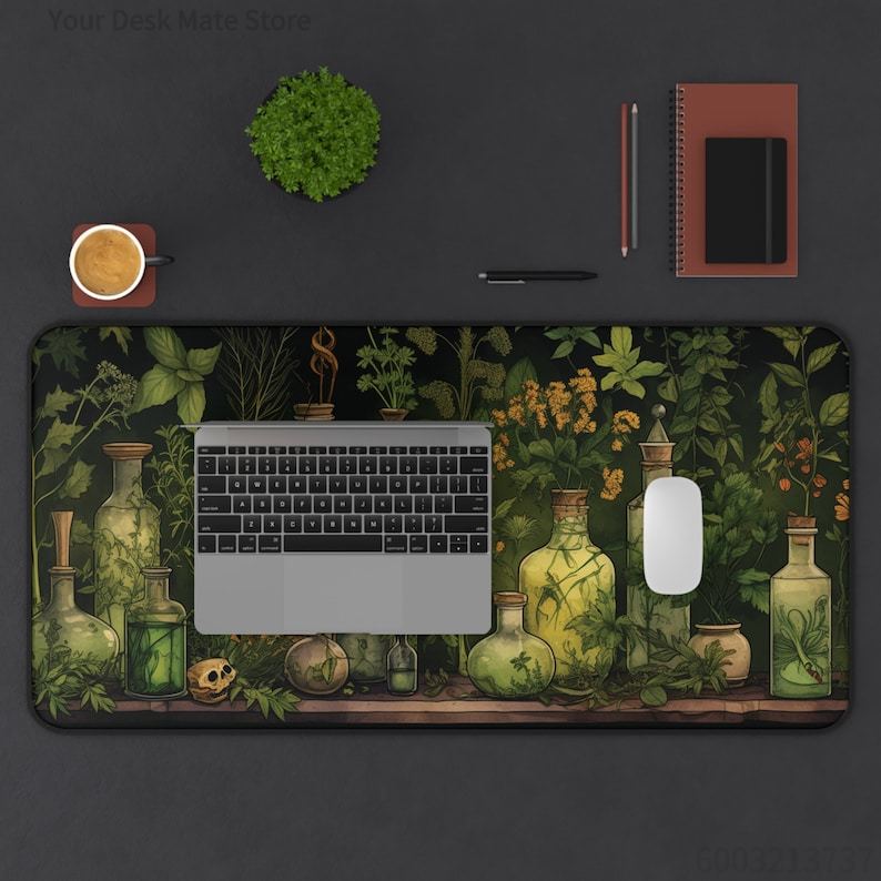 Alfombrilla de escritorio verd - Desk Setup With Plants reseña y precio