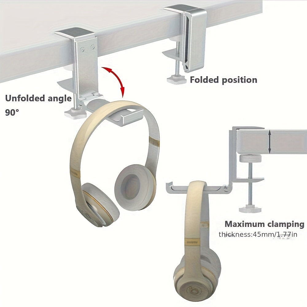 Soporte plegable de aluminio p - Headphone Hook Under reseña y precio