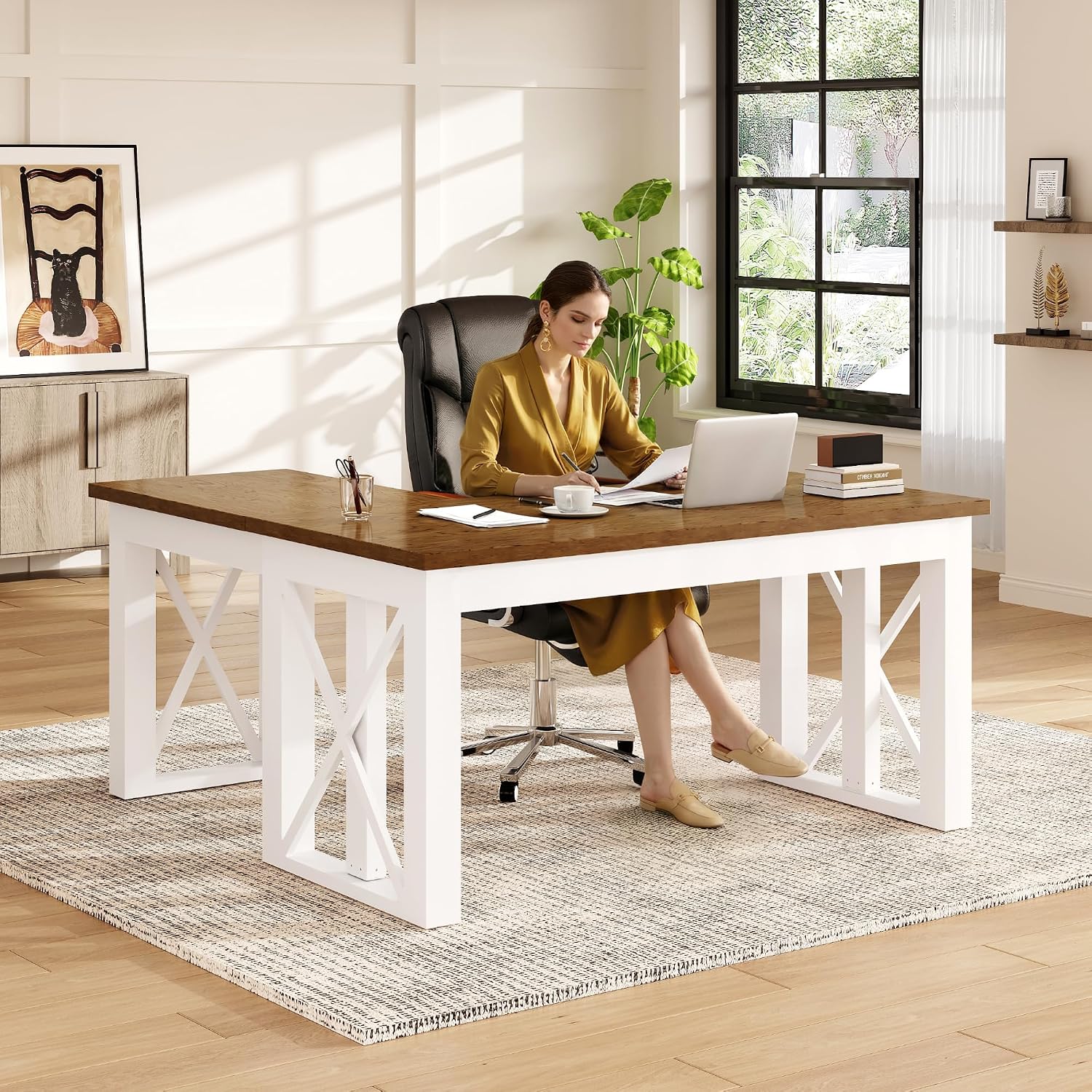 Escritorio de pie en forma de  - Desk Setup L Shaped reseña y precio