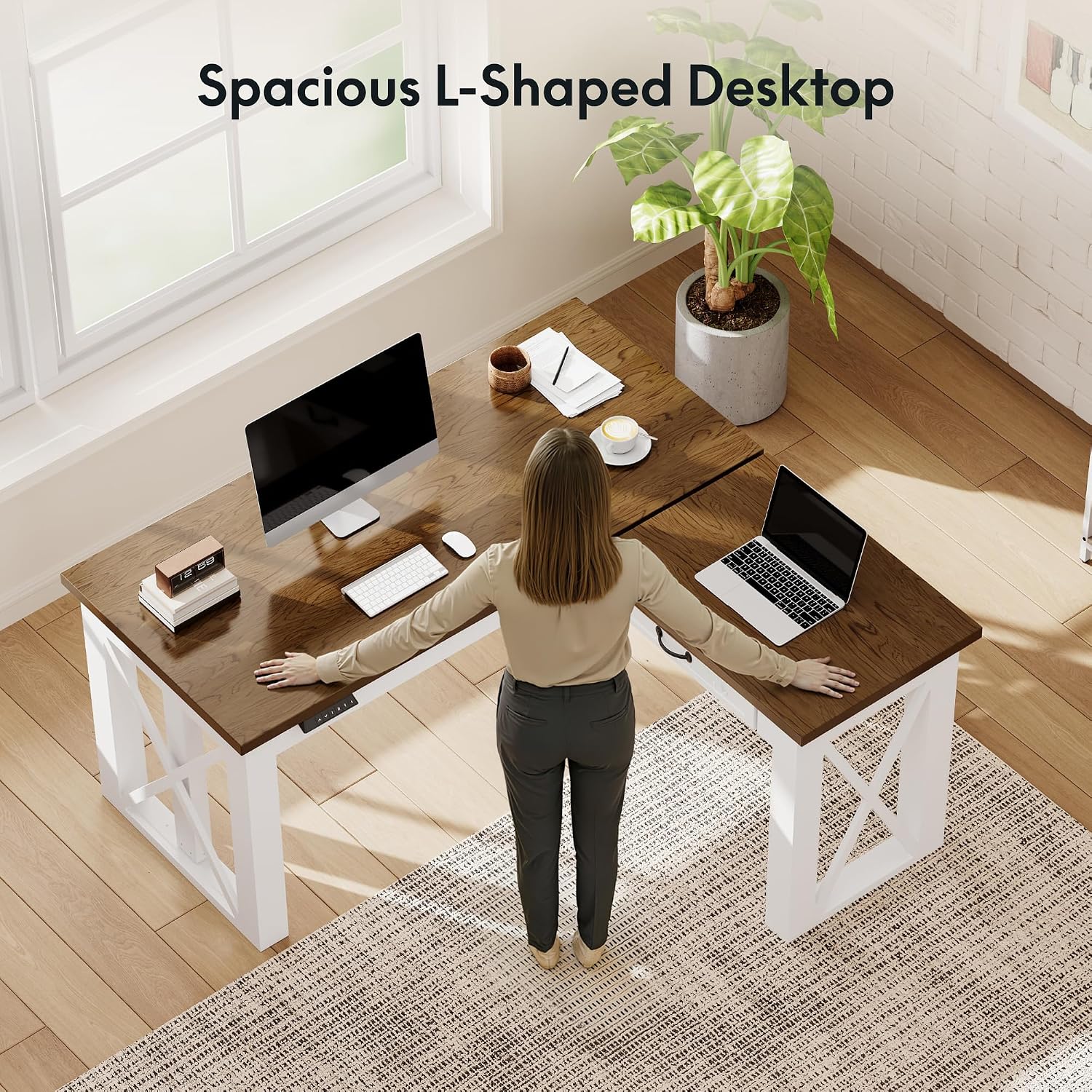 Escritorio de pie en forma de  - Desk Setup L Shaped reseña y precio