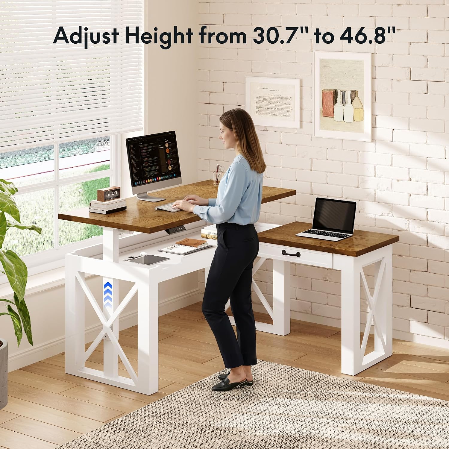 Escritorio de pie en forma de  - Desk Setup L Shaped reseña y precio