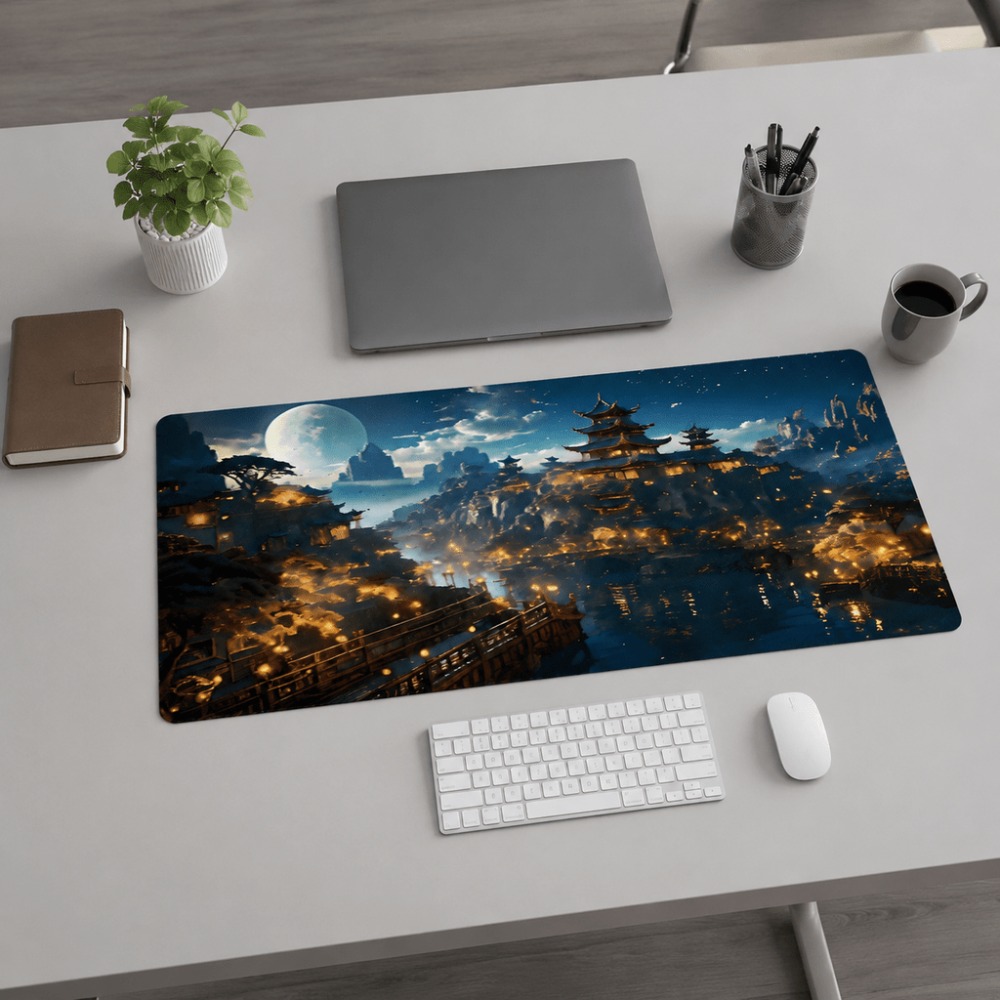 Tapete de mesa alargado con es - Desk Setup For Work reseña y precio