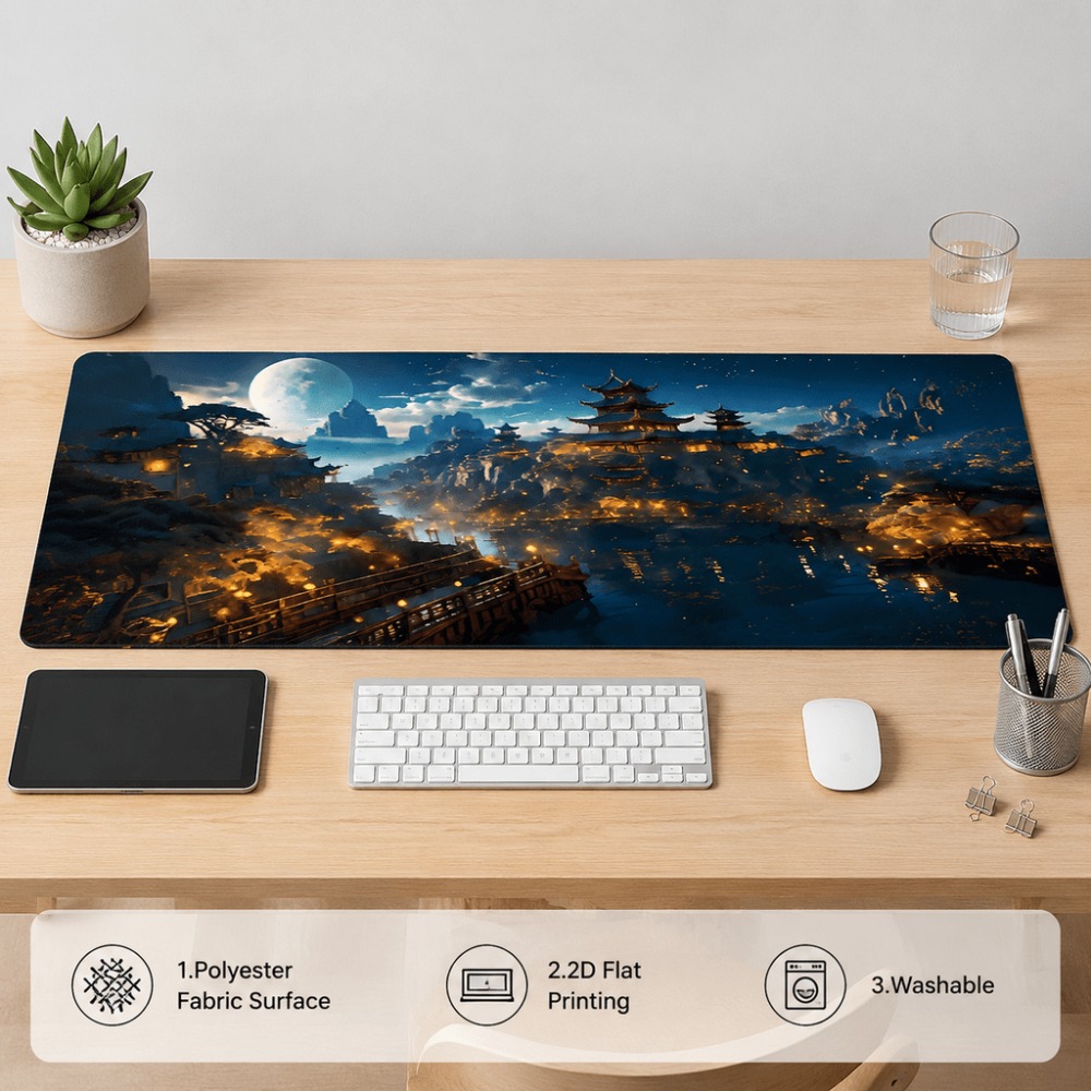 Tapete de mesa alargado con es - Desk Setup For Work reseña y precio