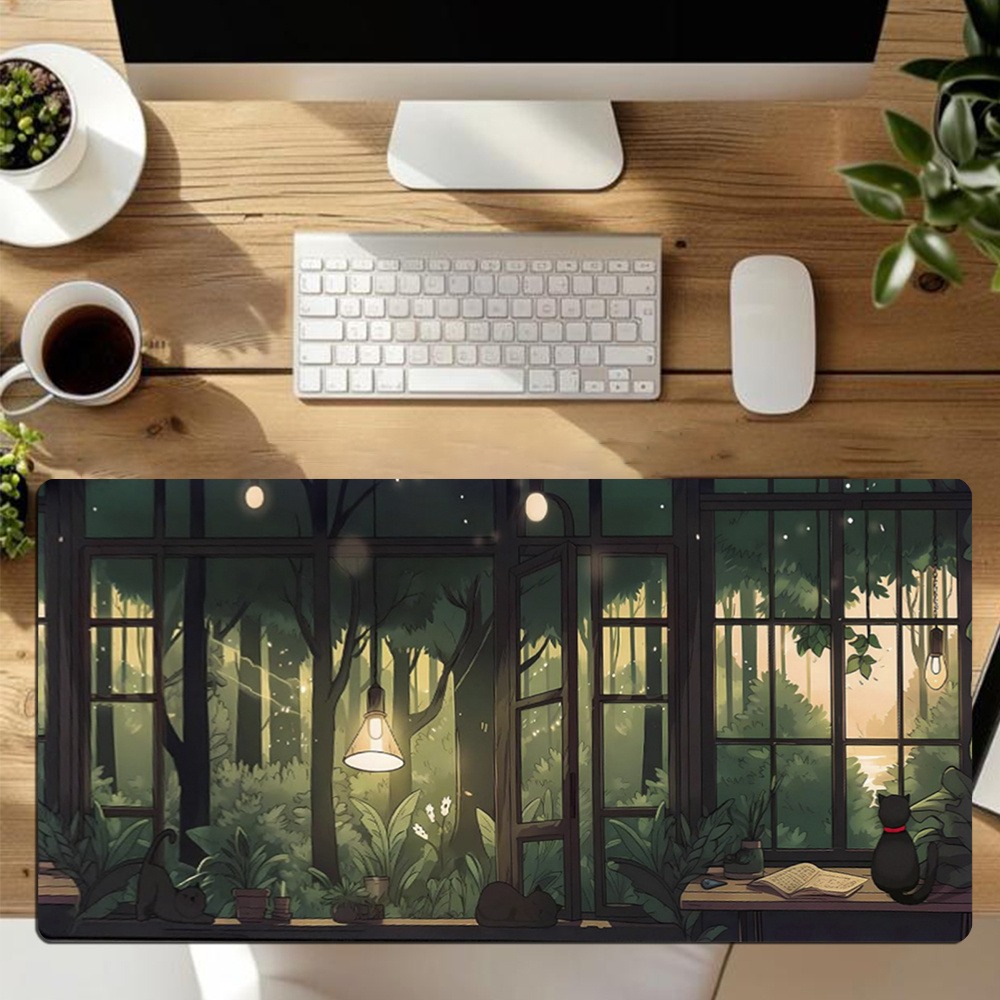 Alfombrilla de Escritorio Lofi - Desk Setup With Plants reseña y precio