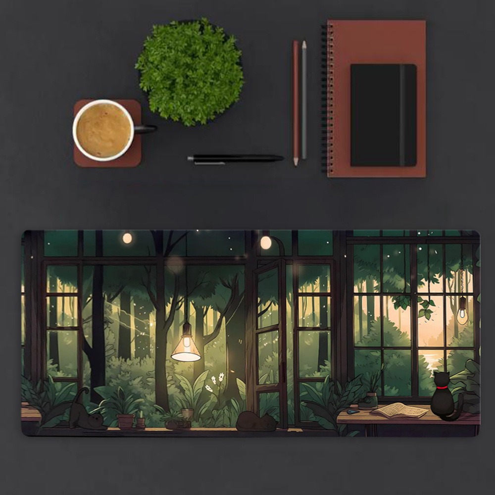 Alfombrilla de Escritorio Lofi - Desk Setup With Plants reseña y precio