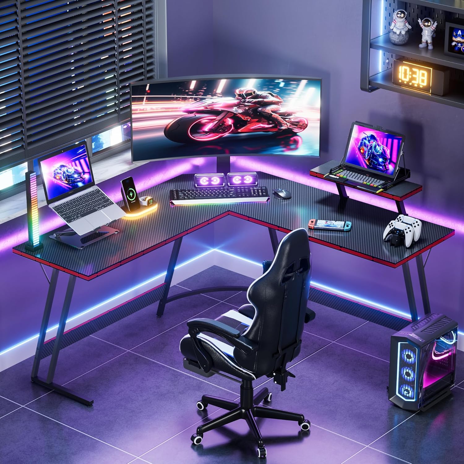 Escritorio de Juegos en Forma  - Desk Setup L Shaped reseña y precio