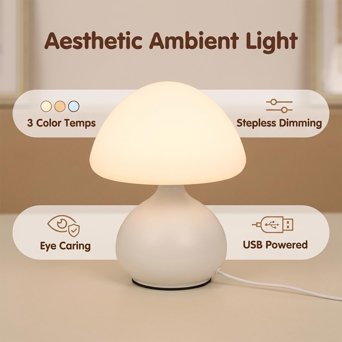 Mini Lámpara de Noche con Form - Desk Setup White reseña y precio